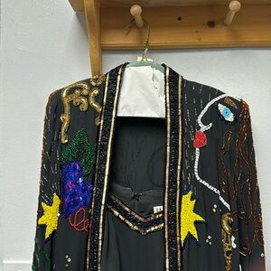 Black Fabrige Vintage Knee Length Dress